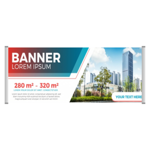 Faixa Lona 440g 50x150 4x0 Brilho Madeira e Ilhós nas 4 pontas 
